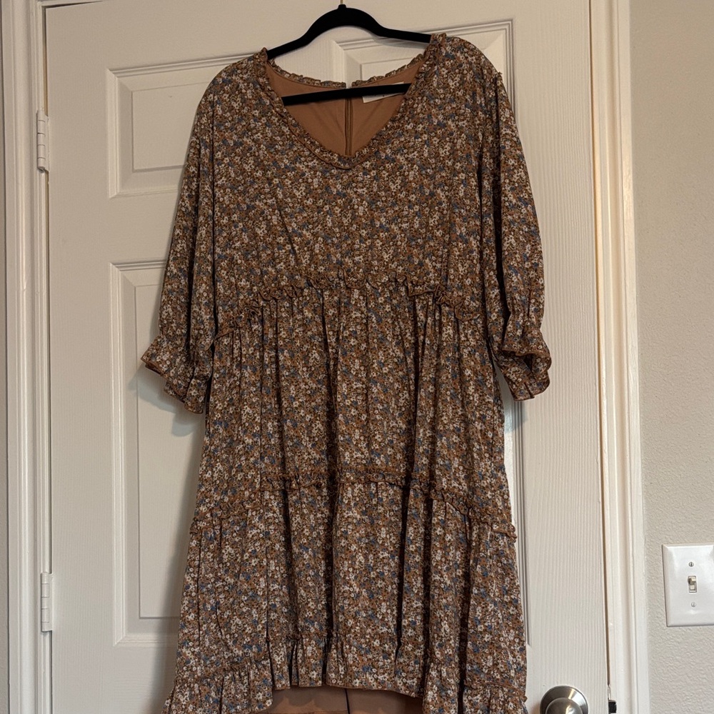 Elegant Floral Long Sleeve Dress